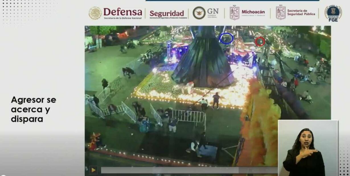 Trayectoria del atacante de Carlos Manzo, alcalde de Uruapan. Foto: Captura de pantalla de conferencia de prensa.