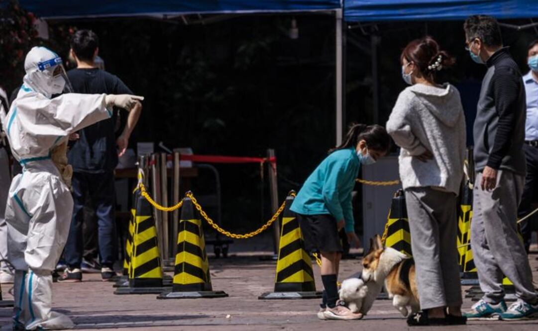 Ciudadanos en Shanghái preparados para testeos Covid. Foto: EFE