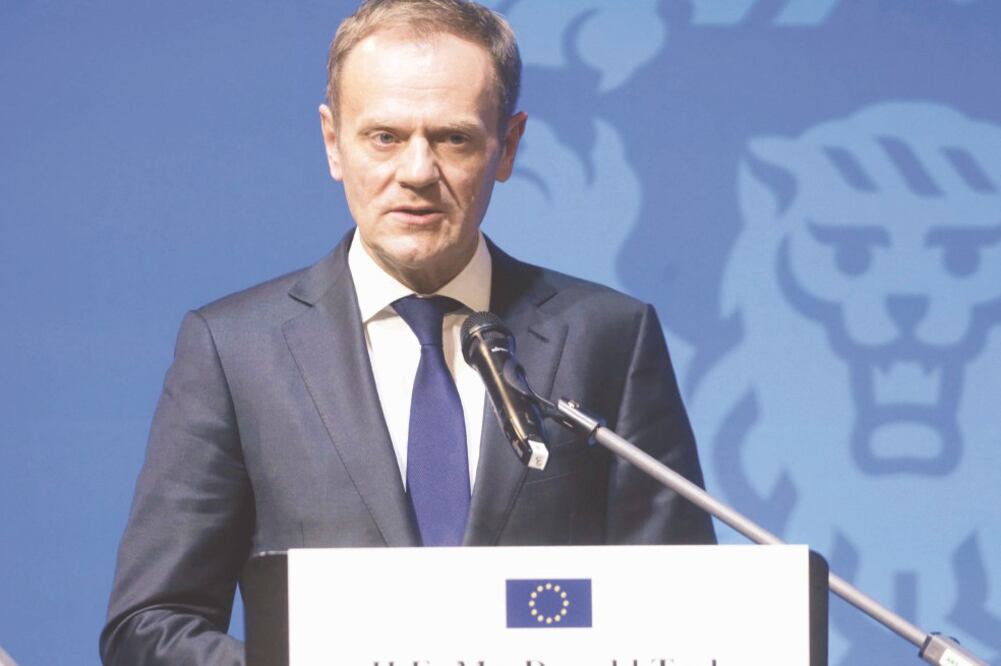 A decir del presidente del Consejo Europeo (CE), Donald Tusk, las declaraciones del presidente estadounidense Donald Trump vuelven “altamente impredecib l e” el futuro de la Unión Europea (UE) (INTS KALNINS. REUTERS)
