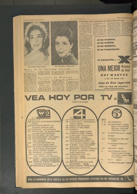 Cuando la programación de la tele se publicaba en los periódicos