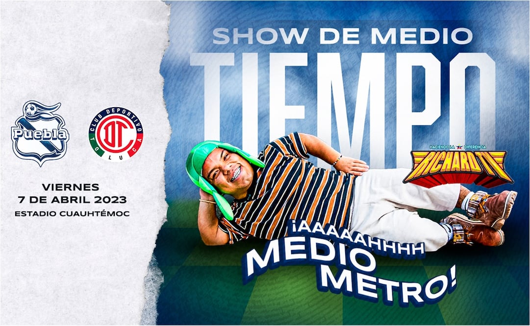 El Nuevo Medio Metro estará en medio tiempo del Puebla vs Toluca. FOTO: @ClubPueblaMX