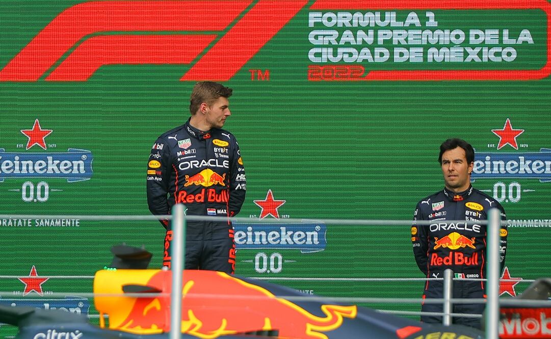 Los pilotos de Red Bull compartiendo el podio en el Gran Premio de México / Foto: Imago7
