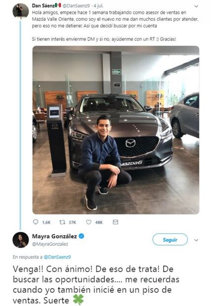 Directora de ventas globales de Nissan envía mensaje de ánimo a vendedor mexicano