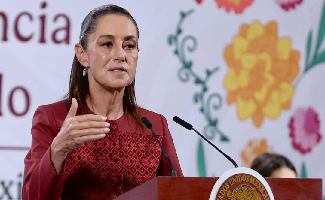 Claudia Sheinbaum, presidenta de México, durante la mañanera del 24 de noviembre del 2025. Foto: Berenice Fregoso  / EL UNIVERSAL.