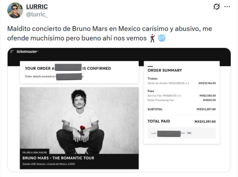 Memes de la preventa para los conciertos de Bruno Mars en CDMX. Foto: X