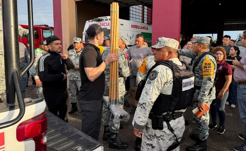 Elementos de seguridad activan Plan DN-III-E tras fuerte tormenta en Piedras Negras, Coahuila (08/05/2025). Foto: Especial