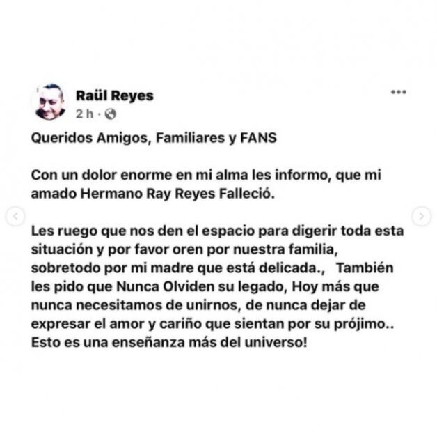 Fallece Ray Reyes, exintegrante del grupo Menudo, a los 51 años