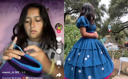 Tejió su vestido de 15 años y se volvió viral en TikTok