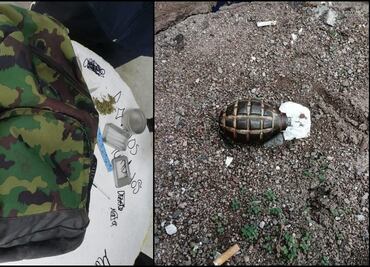 Sorprenden a estudiantes de bachillerato con drogas y una granada en la mochila en SLP