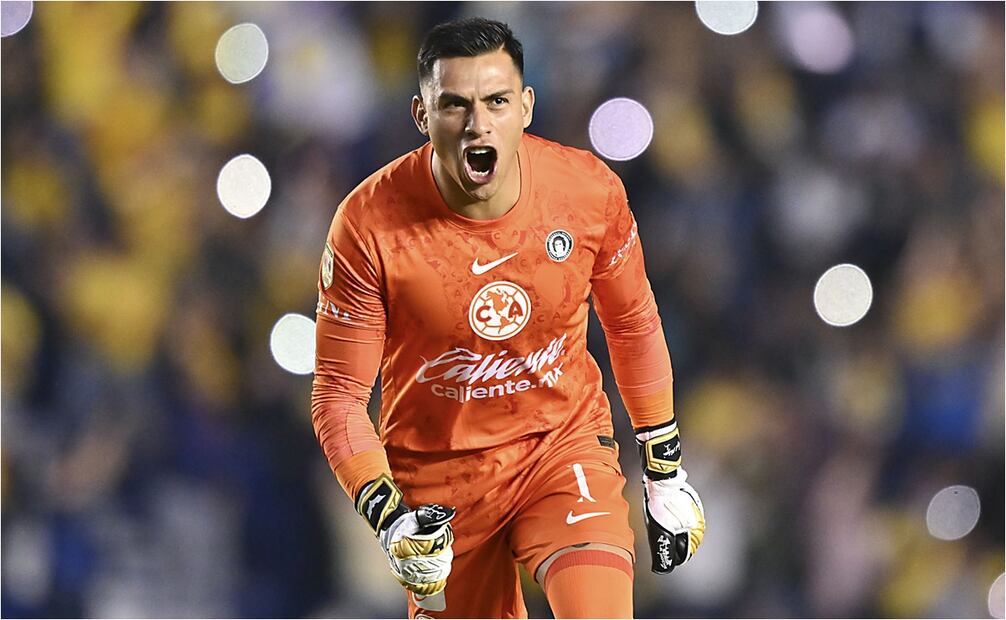 Luis Ángel Malagón celebra un gol con el América. FOTO: IMAGO7