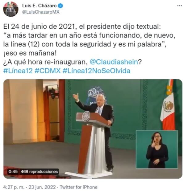 Recuerdan a AMLO que hace un año dio su “palabra” que Línea 12 ya estaría funcionando