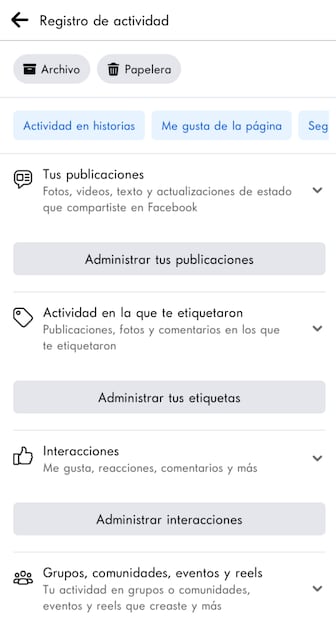 Paso a paso para borrar tu pasado de Facebook