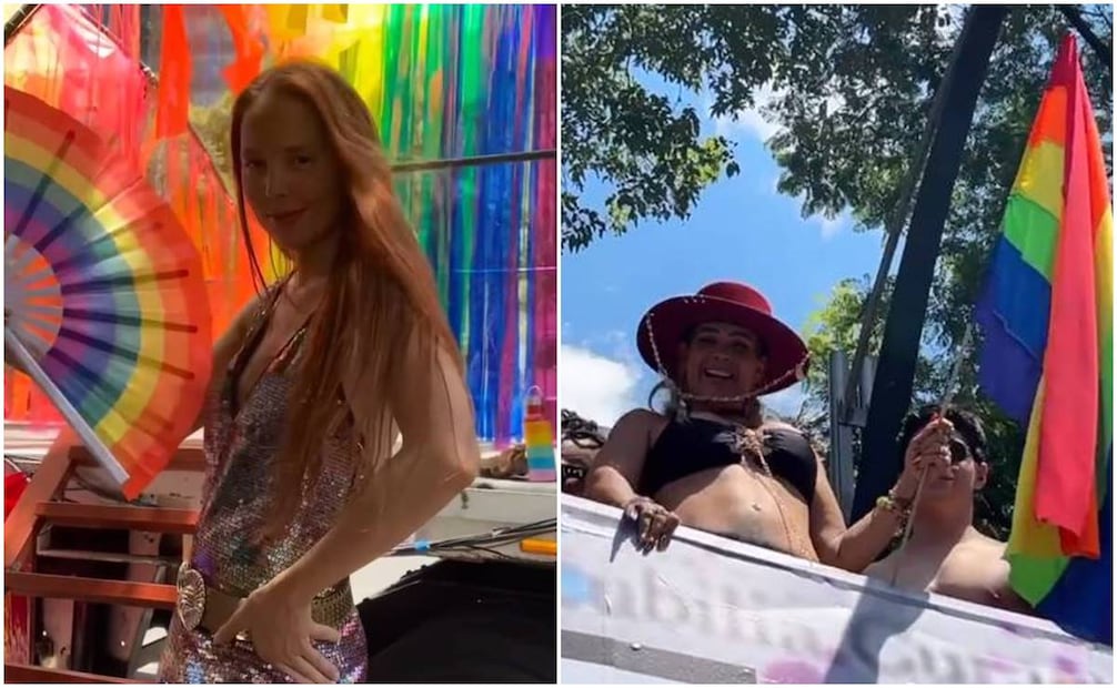 Majo Aguilar y Niurka en la marcha del Orgullo LGBT+ en la Ciudad de México.