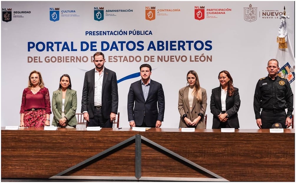 Samuel García presenta portal de datos abiertos de Nuevo León. Foto: Especial