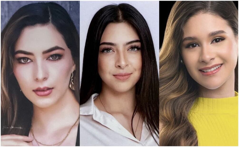 En la lista final a reina de la Feria Nacional de San Marcos, Aguascalientes quedaron Zahira Verónica Ramírez Becerra, Nicole Palacios González y Karina Daniela Martínez Flores (22/01/2025). Foto: Especial