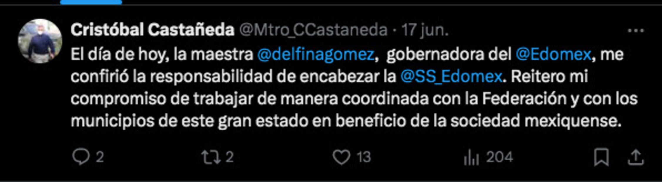 Cristóbal Castañeda afirma que va a ser el nuevo secretario de Seguridad de Edomex. Foto: Captura de pantalla