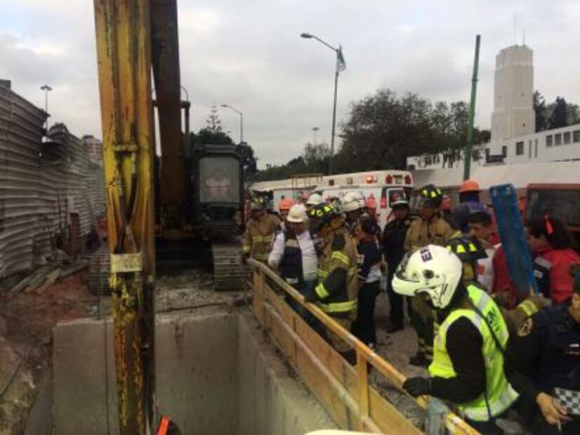 Reportan derrumbe en obra del paradero de Chapultepec