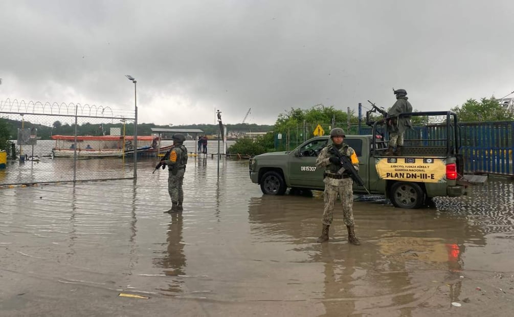 Acciones de seguridad y apoyo a la población ante la presencia de lluvias en Tamaulipas (01/07/2025). Foto: Especial