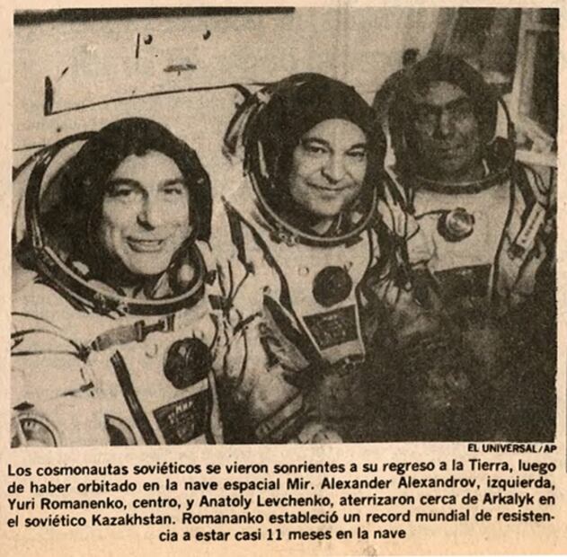 El astronauta que vivió en el espacio 326 días y rompió un récord mundial