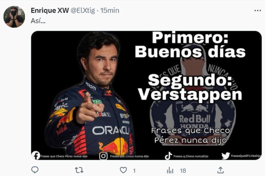 Memes de Checo Pérez en el GP de Azerbiayán