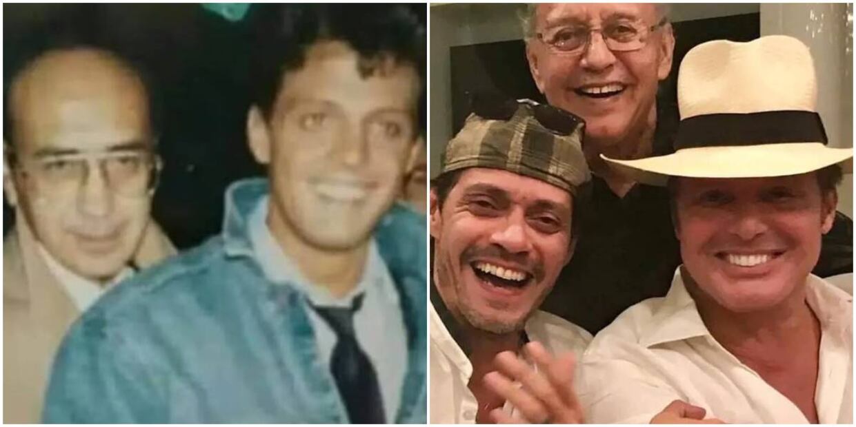 Hugo López fue el mánager de Luis Miguel en su juventud, cuando el cantante despidió a su padre de ese cargo/Hugo López junto a Luis Miguel y Marc Anthony
Instagram: @lucia_miranda13