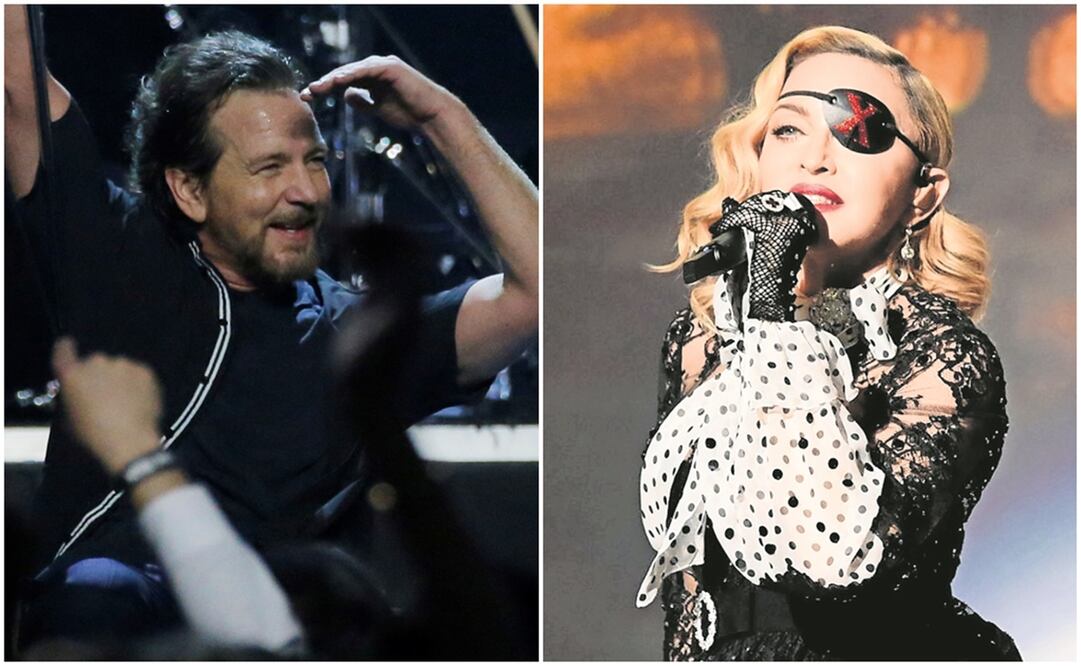 Pearl Jam y Madonna. Foto: Archivo