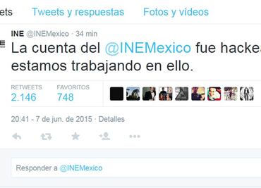 Hackean el twitter del INE
