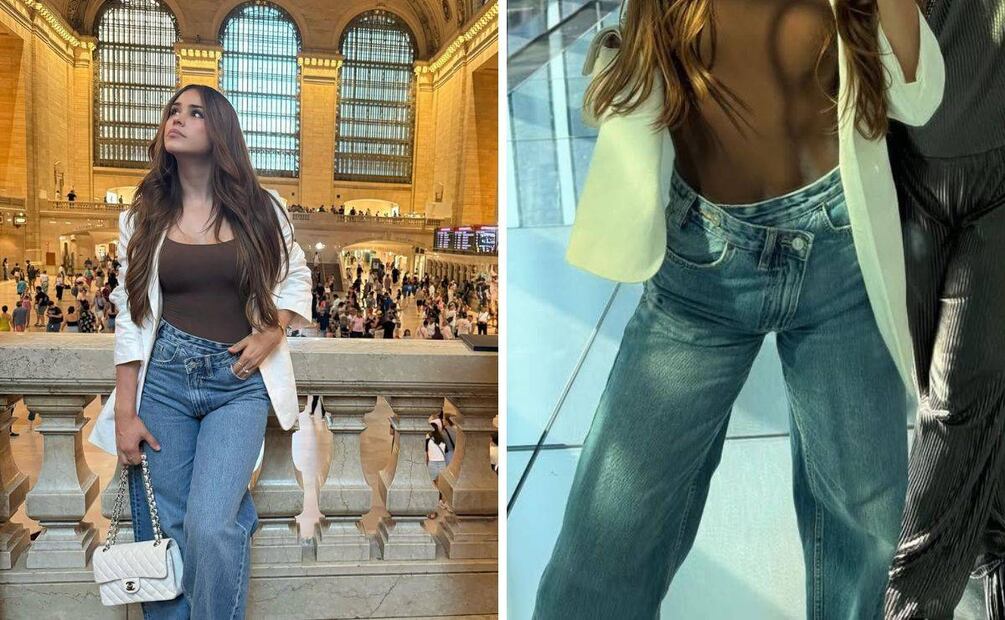 Los jeans con detalles en la cintura se pueden lucir con tops y blusas fajadas. Foto: Especial. Instagram @iamyanetgarcia