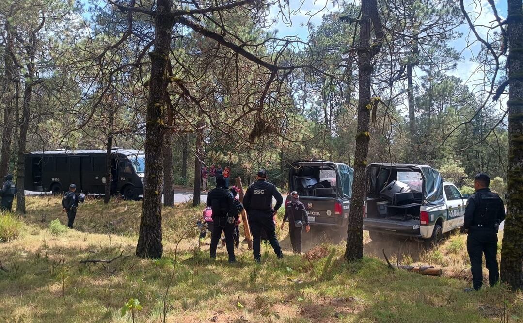 Operativo en el poblado de Santo Tomás Ajusco. Foto: Especial