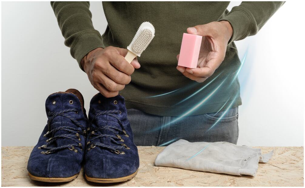 No sumerjas el calzado de gamuza en agua, pues la tela se podría dañar. Foto: Canva