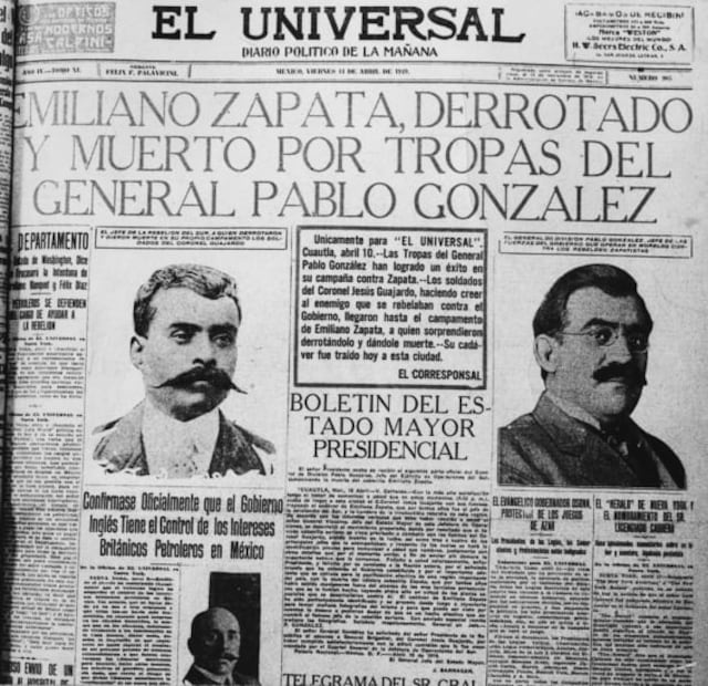Traición, cerveza y aguardiente enmarcaron la muerte de Emiliano Zapata