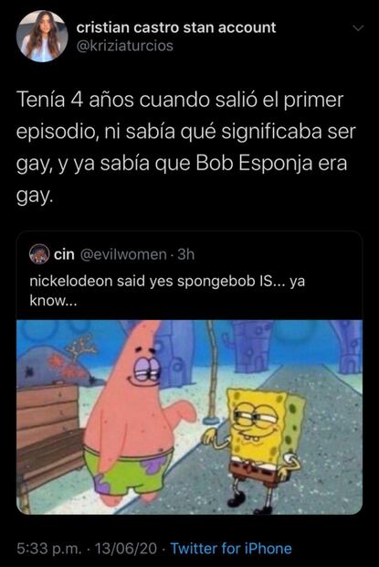 Nickelodeon confirma que Bob Esponja es parte de la comunidad LGBT+