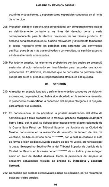 Alejandra Cuevas, a un paso de la libertad