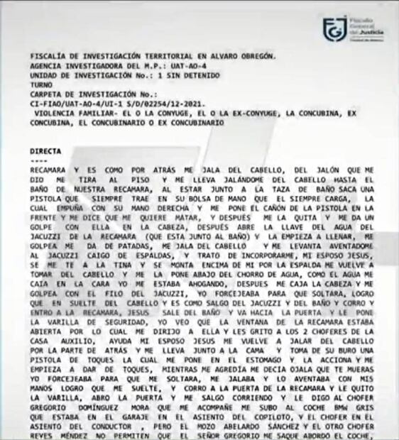 "Intentó ahogarme, me dio toques con una pistola": Así Yrma Lydya denunció a su esposo Jesús Hernández