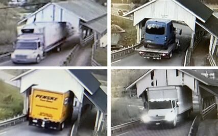 Puente histórico de EU, víctima de la tecnología; camiones con GPS son una amenaza constante