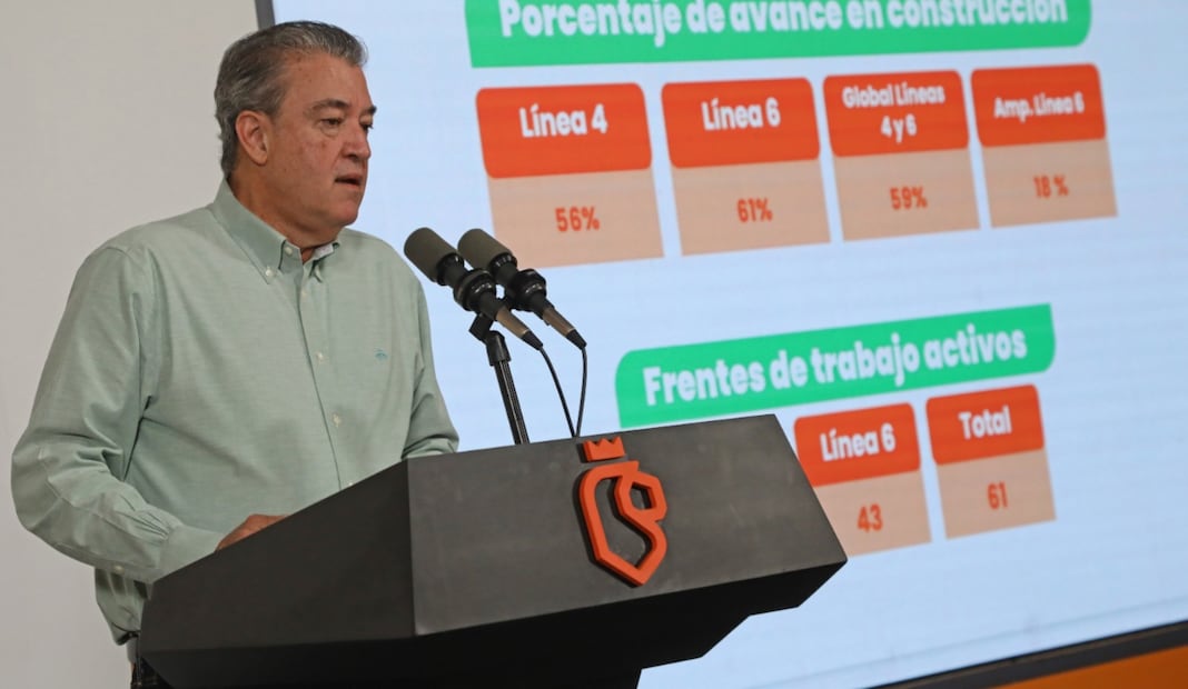 Avanzan obras de las Líneas 4 y 6 del Metro de Nuevo León; registran un 59% de progreso global. Foto: Especial