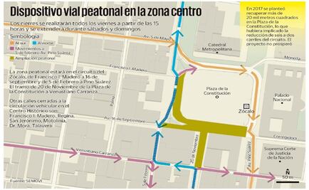 Peatones se adueñarán del Zócalo los fines de semana