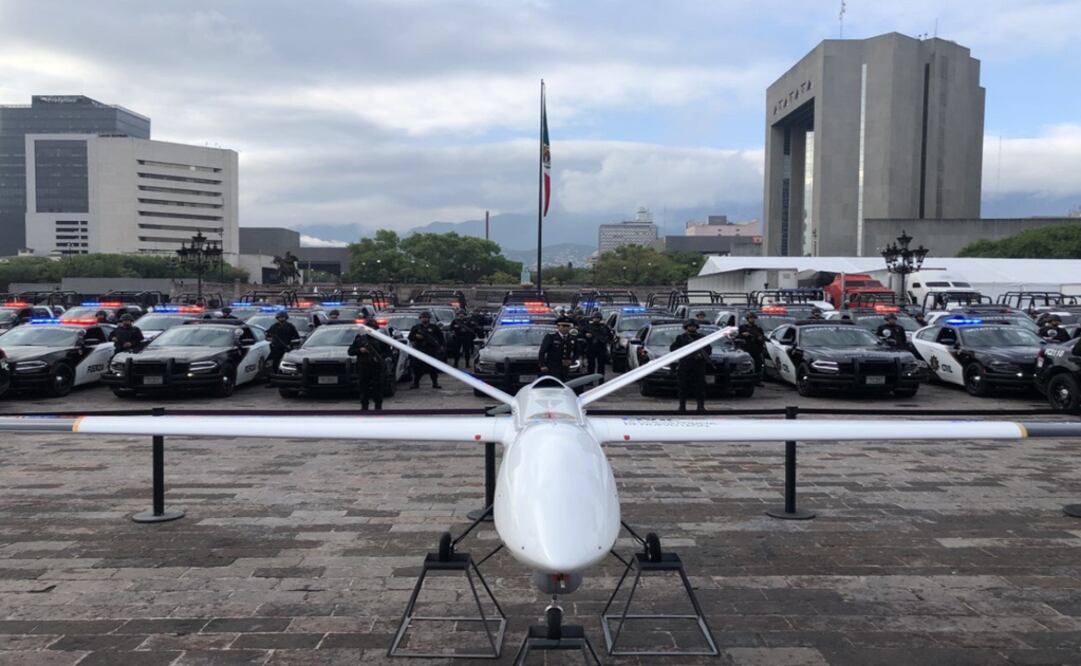 El dron fue diseñado por ingenieros egresados de la Universidad Autónoma de Nuevo León. Foto: Tomada de Twitter de @JaimeRdzNL