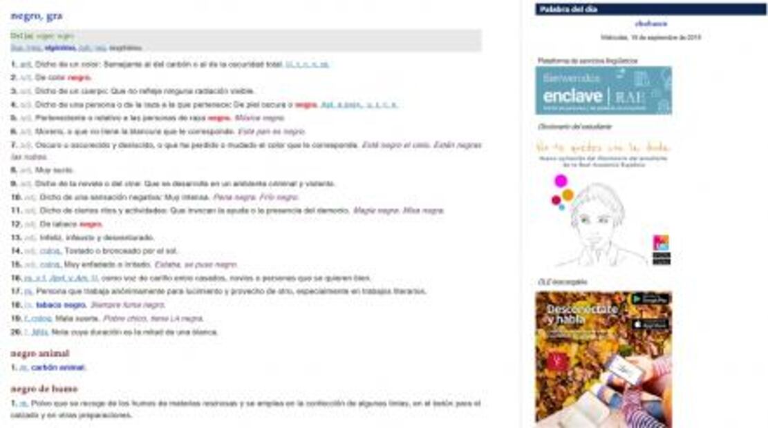 La RAE estudiará modificar el término "negro" por discriminación