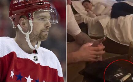 Se filtra video de jugador de hockey juntos a dos líneas de polvo blanco