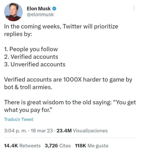 Elon Musk va contra bots: estas son las respuestas que Twitter priorizará