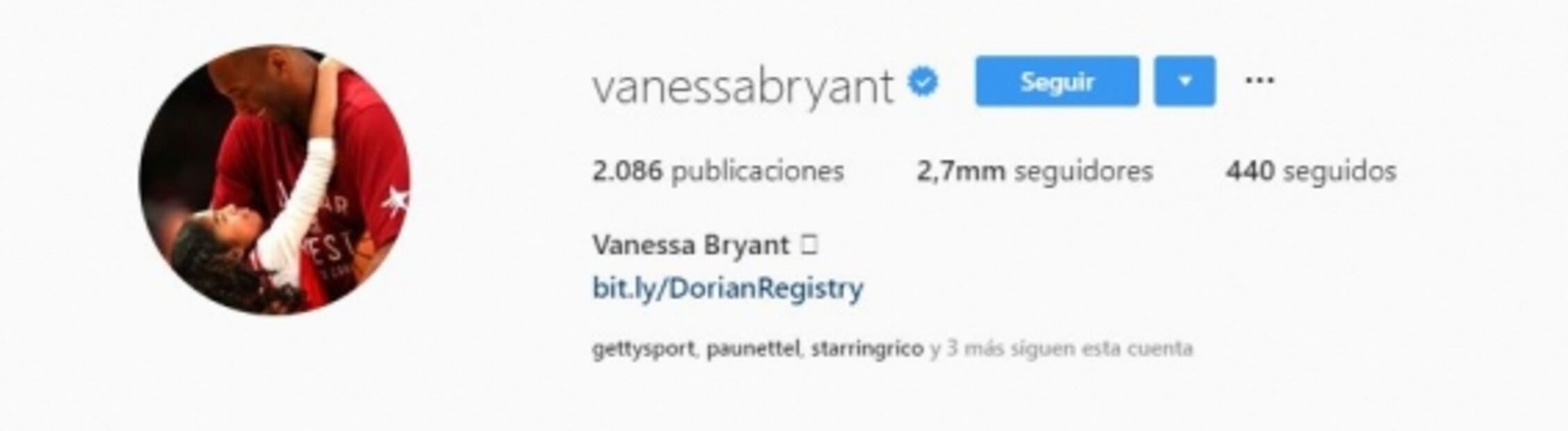 Esposa de Kobe Bryant reaparece en Instagram 
