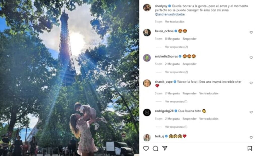 Sherlyn viaja a París junto al amor de su vida, el pequeño André. Aquí las fotos