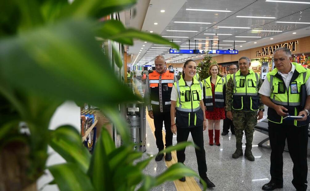 Claudia Sheinbaum inaugura el módulo 11 del AICM este miércoles 27 de agosto de 2025. Foto: Presidencia
