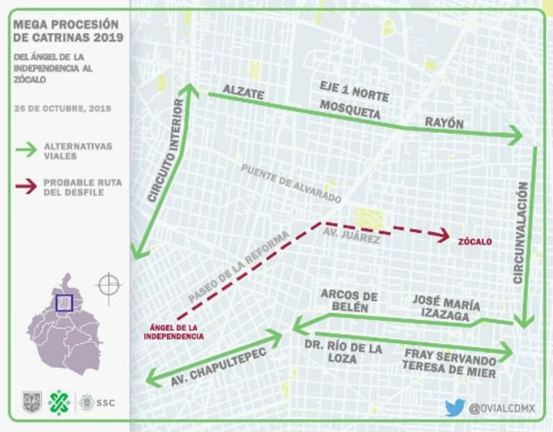 Todo listo para la megaprocesión de Catrinas 2019 en la Ciudad de México