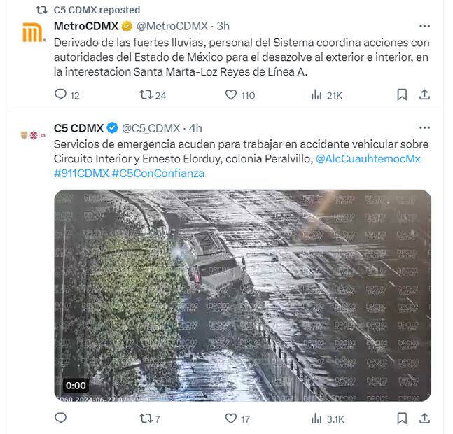 Encharcamientos en CDMX. Foto: Especial