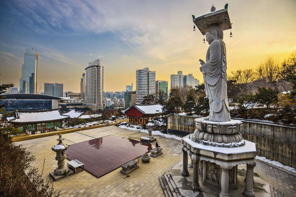 Templo budista Bongeunsa, en Seúl, Corea del Sur. (Foto: Istock)