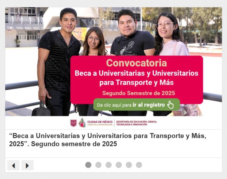 Portal donde se accede al registro de la beca. Foto: Captura de pantalla de la página de la SECTEI