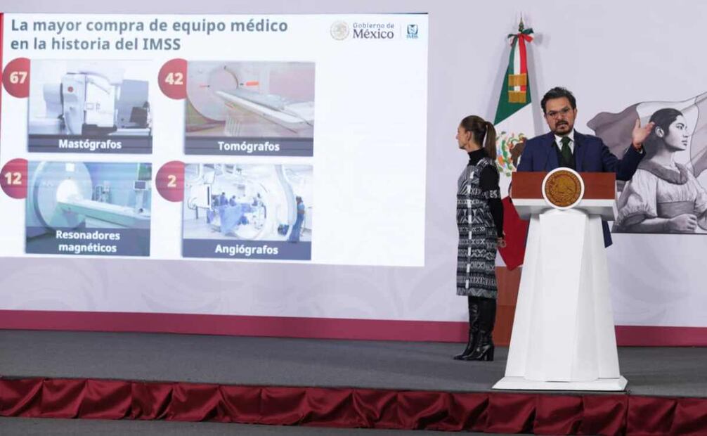 Zoé Robledo, director del IMSS, durante la mañanera del 27 de enero del 2026. Foto: Carlos Mejía / EL UNIVERSAL