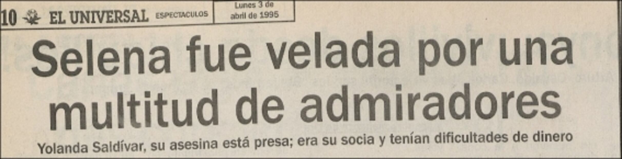 El día que murió Selena Quintanilla 